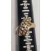 Image 6 : Women's 14K Yellow Gold Plumb Cocktail Ring With Channel Set Diamonds - Size 7.5 - Weight: 4.1g