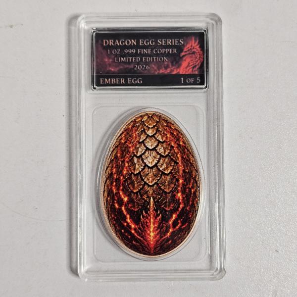 Dragon Egg Series 1 Oz .999 Fine Copper Limited Edition 2026 Ember Egg