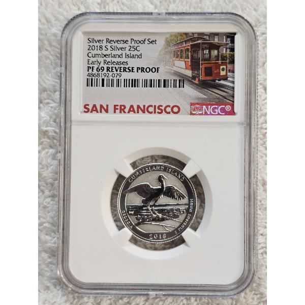 NGC PF 69 Reverse Proof 2018-S Silver Reverse Proof Cumberland Island Quarter