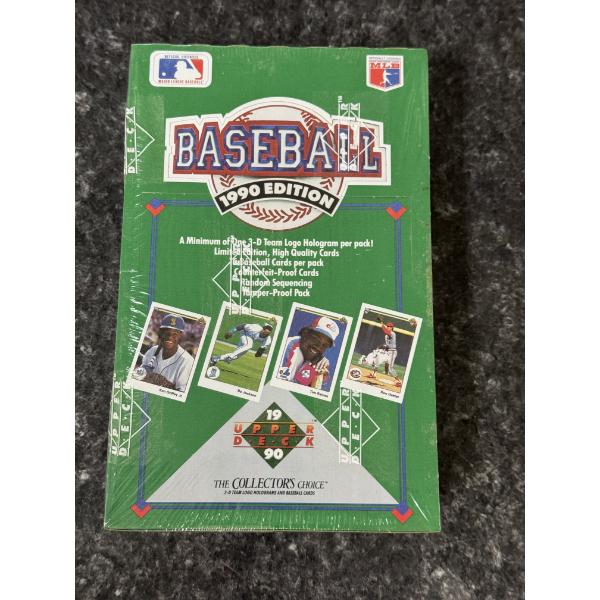 1990 Unopened Upper Deck MLB Baseball Wax Box - 36 Packs - Factory Sealed - Mint Condition