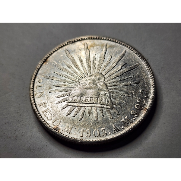 Mexico Federal Republic 1907 One Peso 90% Silver Vintage Coin ~ Incredible Coin Over 100 Years Old!