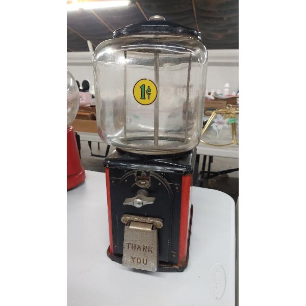 Vintage 1c Gumball Machine  - As Pictured 