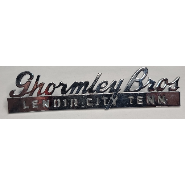 Vintage Metal "Ghormley Bros" Lenoir City, Tennessee Collectible Emblem 