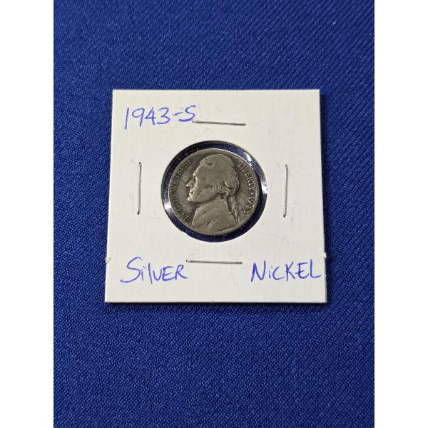 1943- S Jefferson War Time Silver Nickel