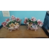 Image 1 : Gorgeous Pair Of Capodimonte Porcelain Floral Arrangements - In Ex Condition. 12" x 8.5" overall
