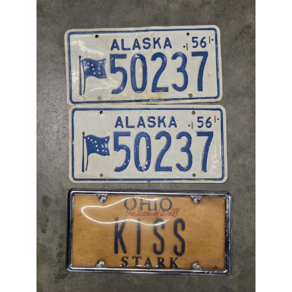 Three Collectors License Plates