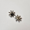 Image 2 : Sterling Silver Sunburst-Style Green Stone Stud Earrings - Total Weight: 1.9g