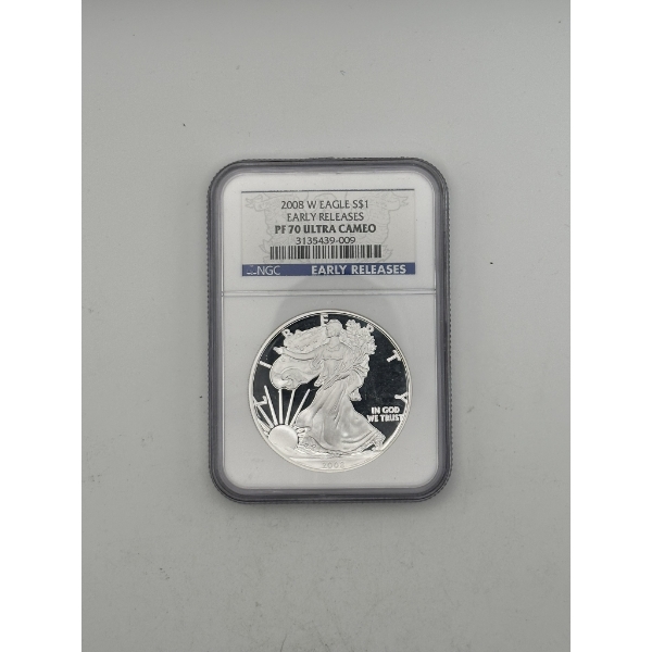 NGC PF70 Ultra Cameo 2008-W Silver American Eagle - Early Releases