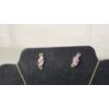 Image 5 : 10K Gold 19" Necklace With 10K Gold Infinity Shaped Amethyst Pendant & Matching Earrings-Weight 5.6g