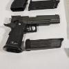 Image 3 : WE Hi-Capa 5.1 And Glock Style Gas Blowback Airsoft Pistol Lot With Three Magazines And 0.25g BBs