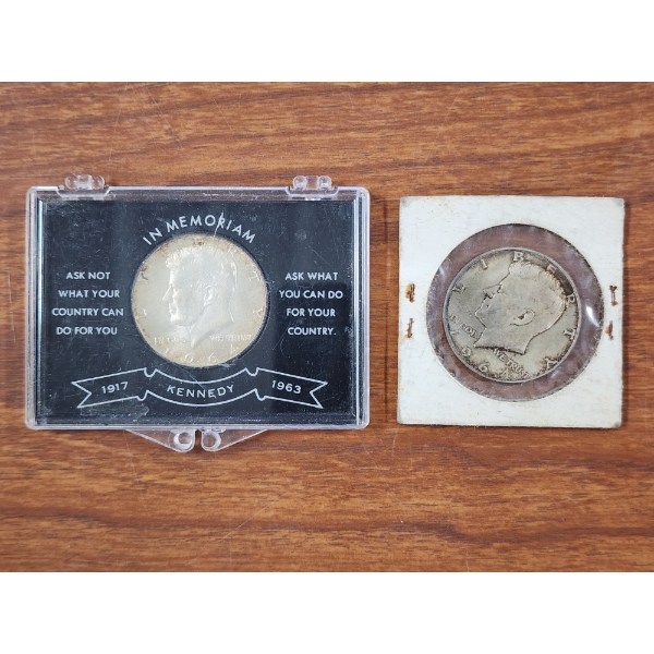 Two 90% Silver United States Kennedy Half Dollars - $1.00 Face Value
