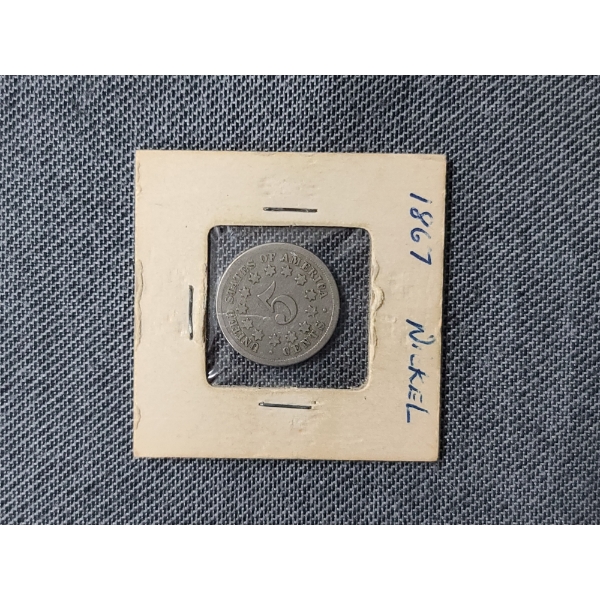 United States 1867 Shield Nickel In Great Condition! 