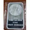 Image 4 : Five Troy Ounce Bar .999 Fine Silver in Plastic Featuring Indian Buffalo Design 