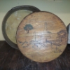 Image 4 : 2 Pc Offering - Antique 17 x 7 Cheese Box & Metal 12 x 8 x 6 Egg Crate - See Pics