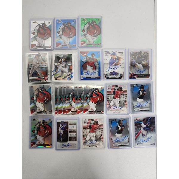 Assorted 2017-2023 Bo Naylor Baseball Cards Including Rookie and Autographed Cards!