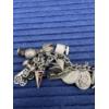 Image 2 : Sterling Charm Bracelet - Bells - Love is Blind - Globe - Flask - Pig - Fan - Etc - 49.9 Grams