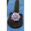 Image 2 : Sterling Silver Necklace & Ring Set With Light Purple Stones - Size 8 - Total Weight: 14.1g