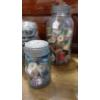 Image 4 : 8 Pc Group Vintage Ball, Atlas Mason Jars With Various Collectibles, Glass Jewels & More - See Pics