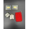 Image 1 : Vintage Stainless-Steel Hand Warmer in Red Pouch & Framed Stamp Displays (2) 