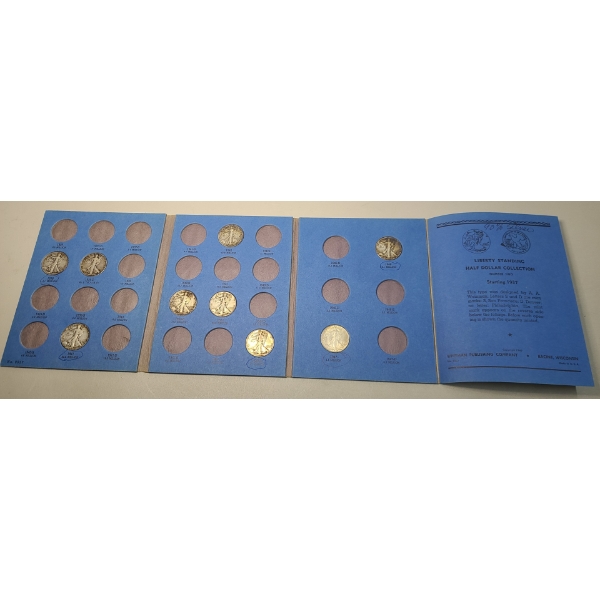 1937-1947 Whitman Coin Collection Book Of 90% Silver Liberty Walking Half Dollars -Face Value: $4.50