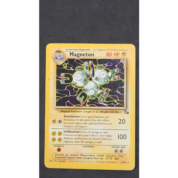 Pokémon TCG Magneton #26/62 Non-Holo Rare Card From The Fossil Set