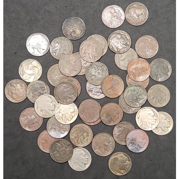 Assorted Years United States Buffalo Nickels - Face Value: $2.20