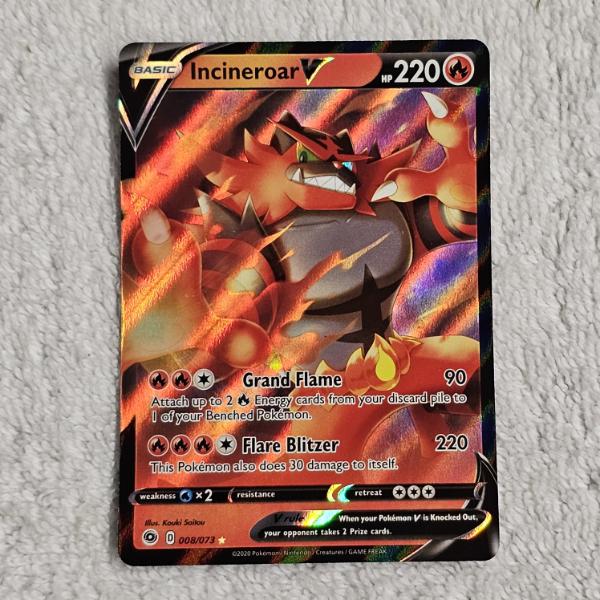 Pokémon TCG: Incineroar V Holo Rare 008/073