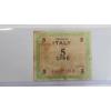 Image 1 : Italy 1943 5 Lire Allied Military Currency Note
