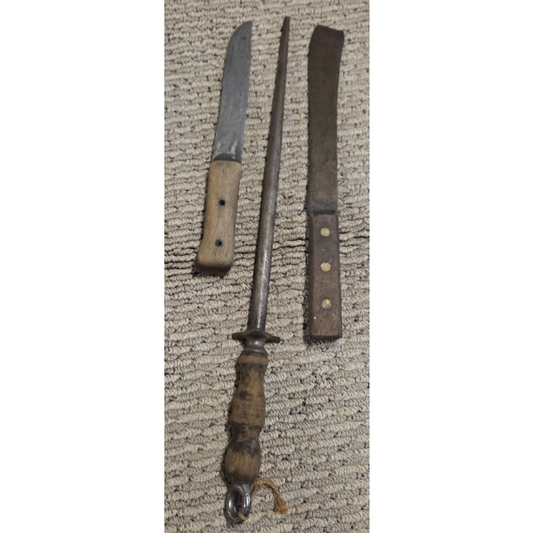 Vintage Knives And Sharpener