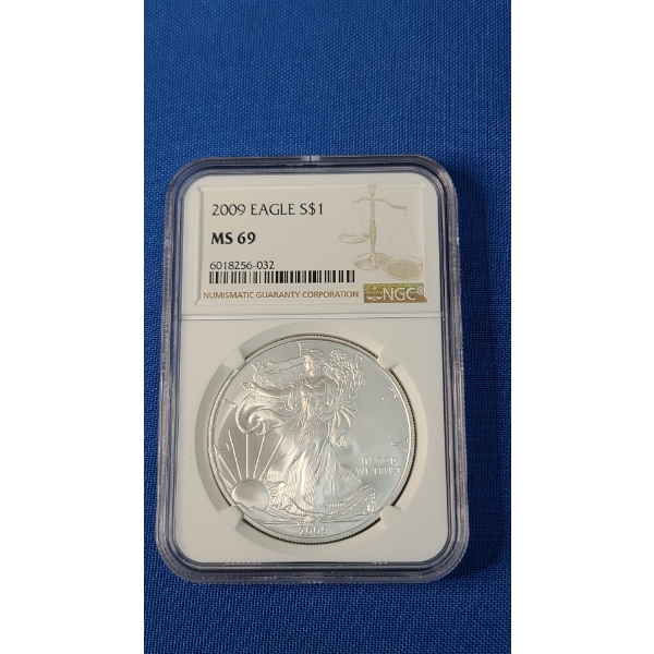 2009 NGC MS 69 1 oz .999 Fine Silver American Eagle