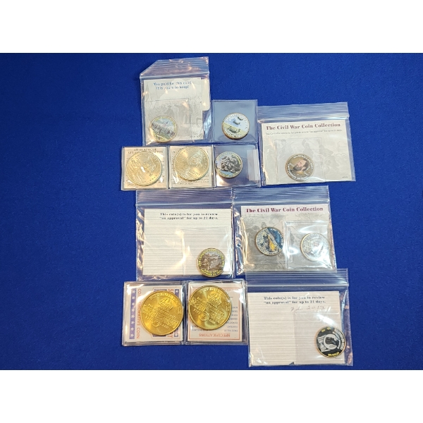 x12 Assorted Coins Including Commemorative U.S. Quarters, $5 U.S. Coins, Australia $5 - See Photos! 