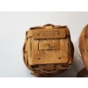 Image 6 : (2) Round Longaberger Baskets with Leather Handles and Plastic Liners