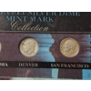 Image 3 : Complete Roosevelt Silver Dime Mint Mark Acrylic Display - Three Silver Dimes From Assorted Mints 