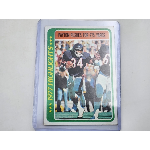 1978 Topps Walter Payton 1977 Highlights Baseball Card - In Holder