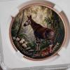 Image 2 : Wild Planet Animal Coin Collection 1 Oz .999 Fine Copper Colorized Okapi Round in Slab Case