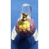 Image 2 : Vintage 90's 14K Gold Charoite Gemstone Globe Necklace Pendant - Weight: 6.7g