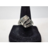 Image 1 : 10K White Gold Ring ft. Multi Row & Wave-Like Diamond Design - Size 7.5 -TW: 3.8g