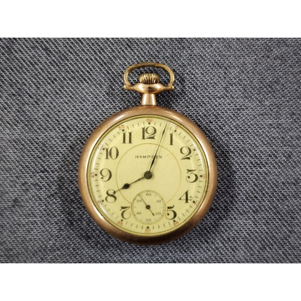 Nice Gold Filled Hampden Fahys Montauk Pocket Watch Weighing 84 Grams