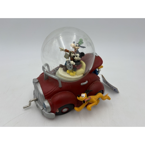 Disney "Zip-A-Dee-Doo-Dah" Musical snow globe ft. Mickey Mouse & Goofy driving a red car