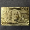 Image 5 : .9999 Gold Foil - Full Deck of Playing Cards In Pack & W Mahogany Case - US $100 Note Themed