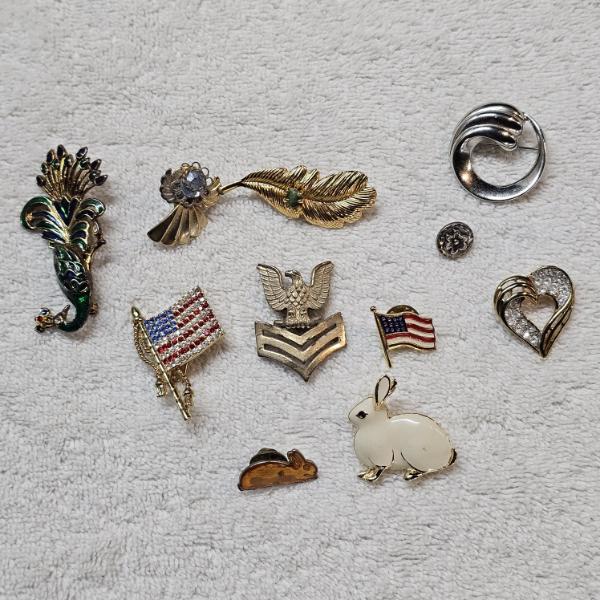 EXQUISITE!!! Vintage Mixed Costume Jewelry Brooch Pin and Lapel Pin Collection