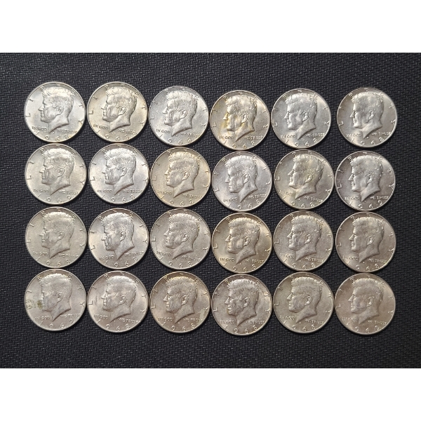 (24) Years 1968 & 1969 40% Kennedy Half Dollars - Face Value: $12