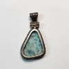 Image 2 : Sterling Silver Pendant with Large Blue Stone TW: 12.1g