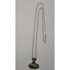 Image 2 : Vintage Chinese Cloisonné Green Enamel Vase/Urn Pendant Necklace With Gold Filled Chain 