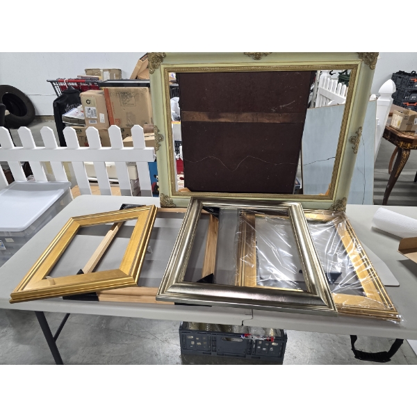 Assorted Empty Picture Frames - Largest 35.5" x 28"