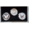 Image 3 : 3 Coin Set In Presentation Case 2006 US .999 1 Oz Silver EAGLE's - Cameo / Reverse Cameo / Unc