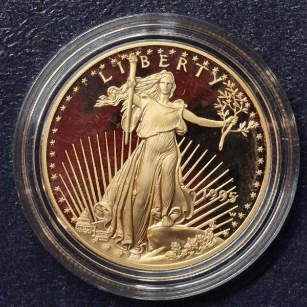 1995 US $50 -- 1  Ounce GOLD Liberty Proof Eagle 1 Troy Ounce .999 Gold -  Set Break 