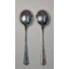 Image 2 : (2) Fine Arts Sterling Silver Co. Sterling Soup Spoons With "Processional" Pattern - Weight: 71.5g