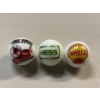 Image 1 : 3 - Vintage Gas & Oil Advertising One Inch Shooter Marbles - Texaco, Shell, Hess