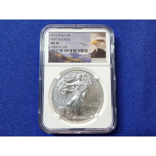 2015 Silver Eagle $1 "First Releases" 1 oz Silver Coin NGC MS 70
